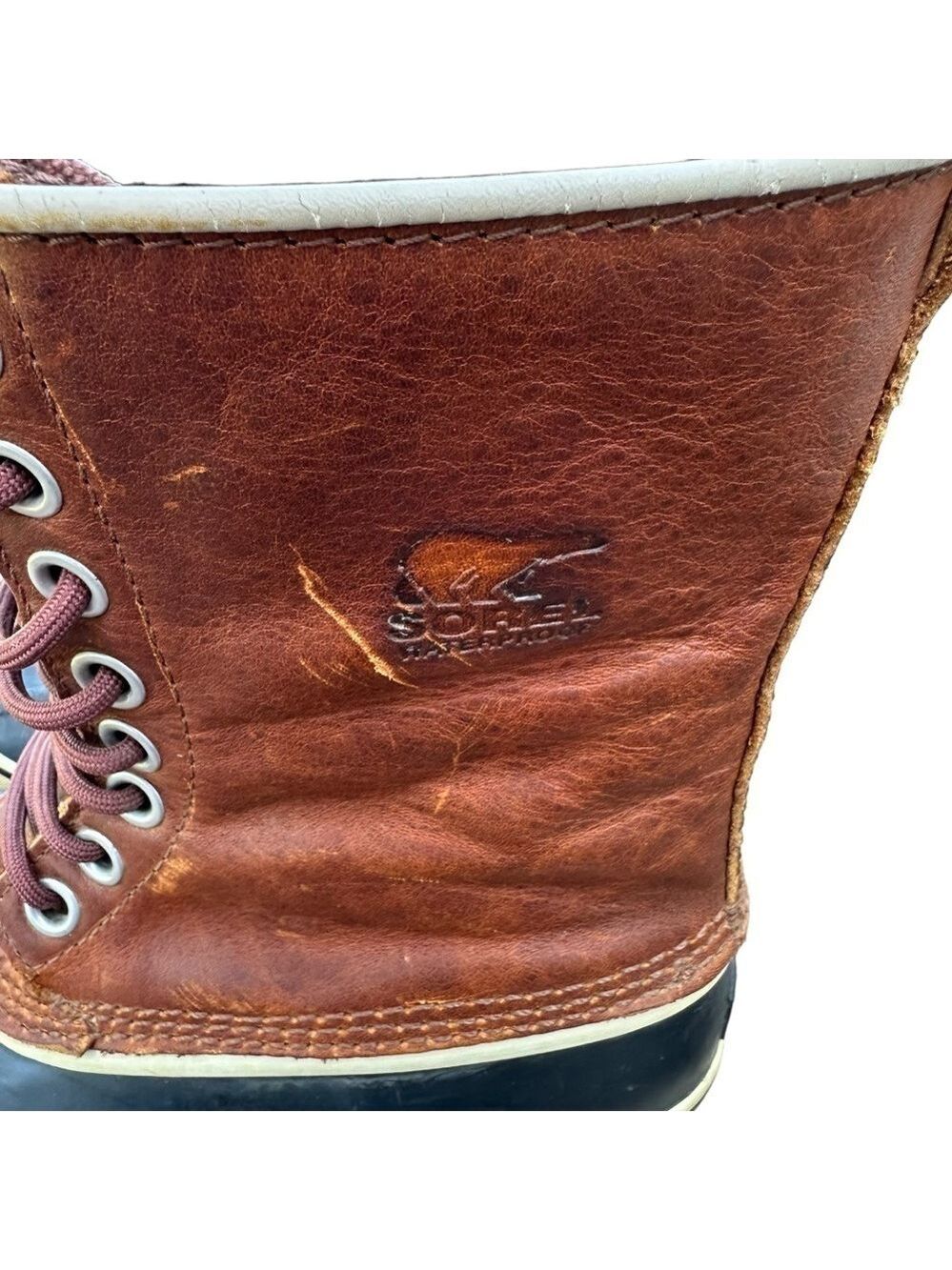 Sorel 1964 Premium Brown Leather Waterproof Duck Boots Women’s Size 8 - Picture 9 of 14